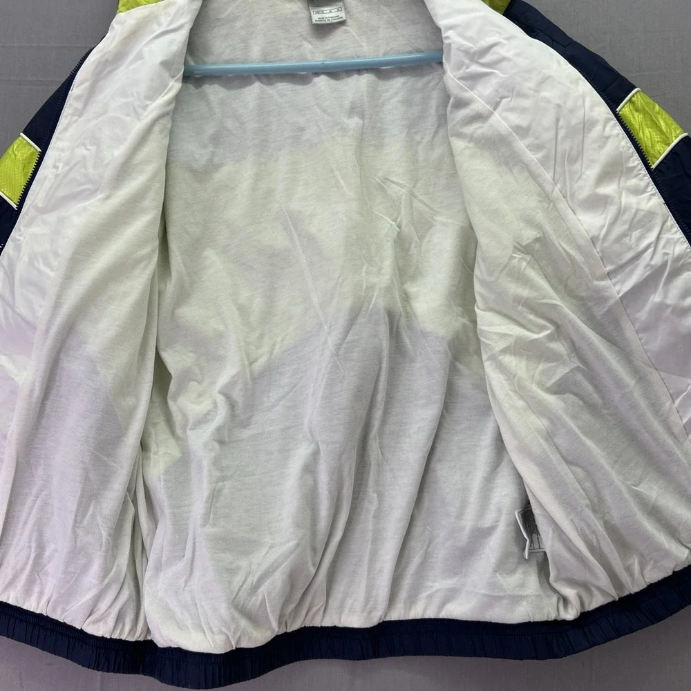 VTG Nike Big Kids Boys Windbreaker Size M 8-10 Neon Green Blue Zip Up Jacket Y2K